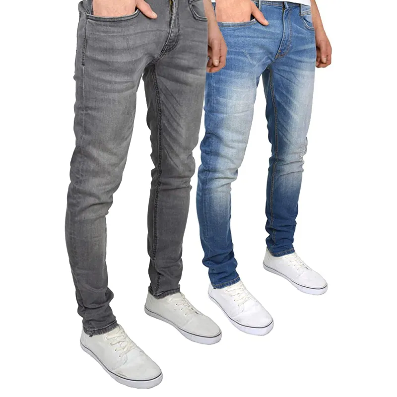 Tranfold Slim Fit Jeans Twin Pack Grey/Stone Wash sold by Brand Corner