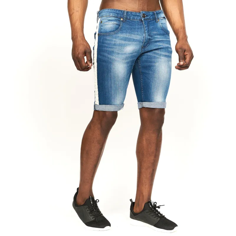 Crosshatch Mens Playmore Denim Shorts Stone Wash sold by Brand Corner