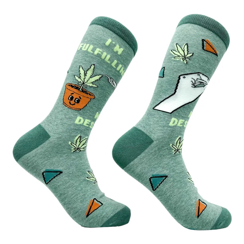 Men's Im Fulfilling My Destiny Weed Socks sold by Crazy Dog T-Shirts