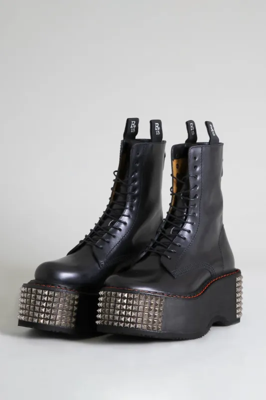 【関税込み】R13 ブラック Double Stack ブーツ R13 Black Double Stack Boots R13