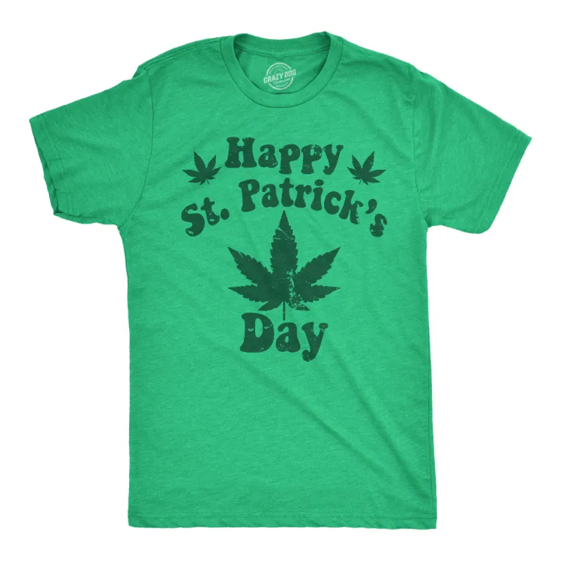 Happy Saint Patricks Day Weed Men's T Shirt sold by Crazy Dog T-Shirts