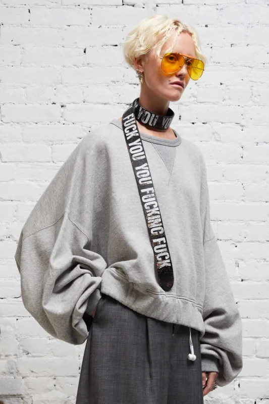 JUMBO CROPPED CREWNECK - HEATHER GREY sold by R13
