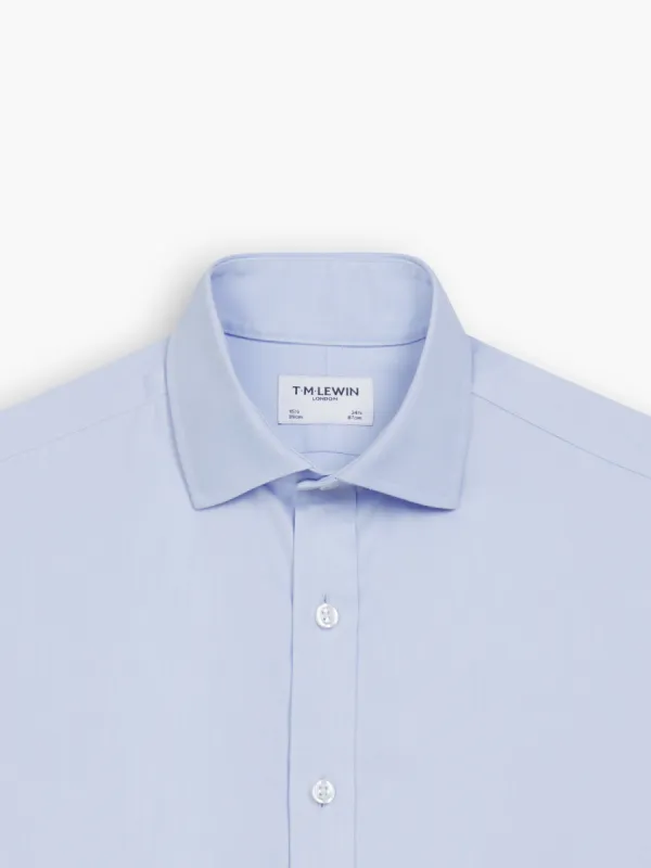 Non-Iron Light Blue Twill Slim Fit Double Cuff Cutaway Collar Shirt sold by T.M.Lewin