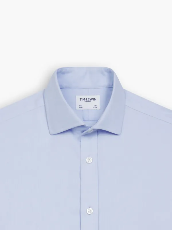 Non-Iron Light Blue Twill Slim Fit Single Cuff Cutaway Collar Shirt sold by T.M.Lewin