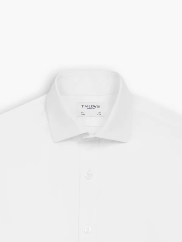 Non-Iron White Poplin Slim Fit Double Cuff Classic Collar Shirt sold by T.M.Lewin