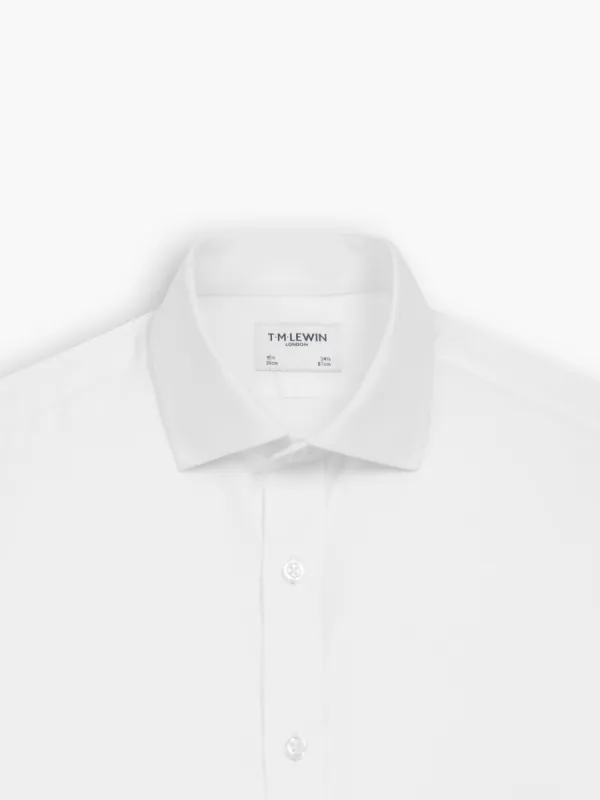 Non-Iron White Twill Slim Fit Single Cuff Cutaway Collar Shirt sold by T.M.Lewin