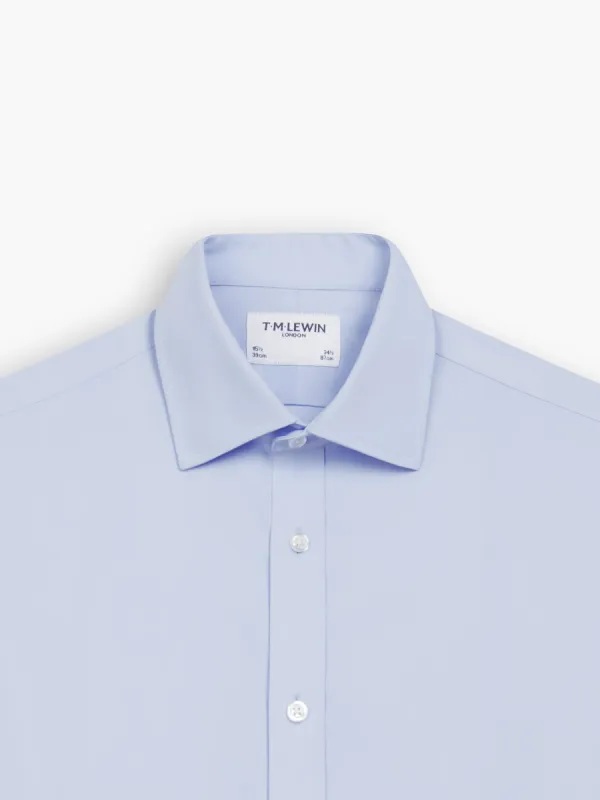 Non-Iron Blue Poplin Slim Fit Double Cuff Classic Collar Shirt sold by T.M.Lewin