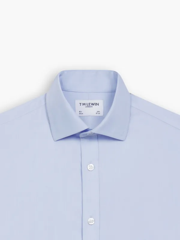 Non-Iron Light Blue Lightweight Twill Slim Fit Single Cuff Classic Collar Shirt sold by T.M.Lewin