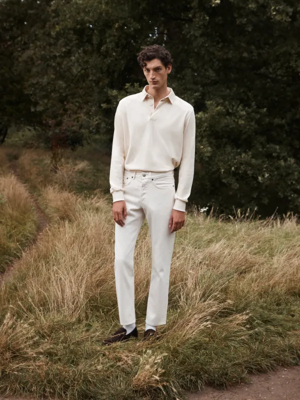 Cotton Rugby Shirt in Off-White sold by T.M.Lewin