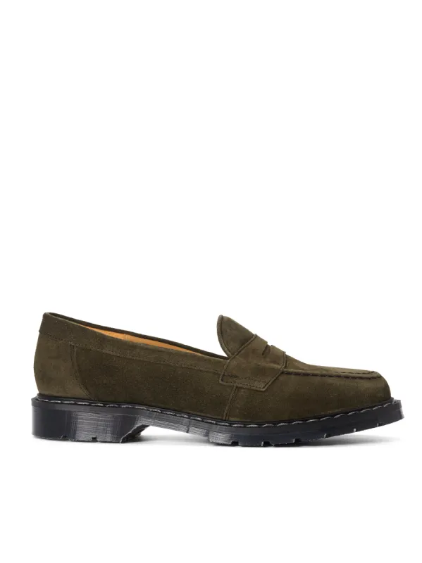 Solovair x Oliver Spencer Penny Loafer Green Suede sold by Oliver Spencer
