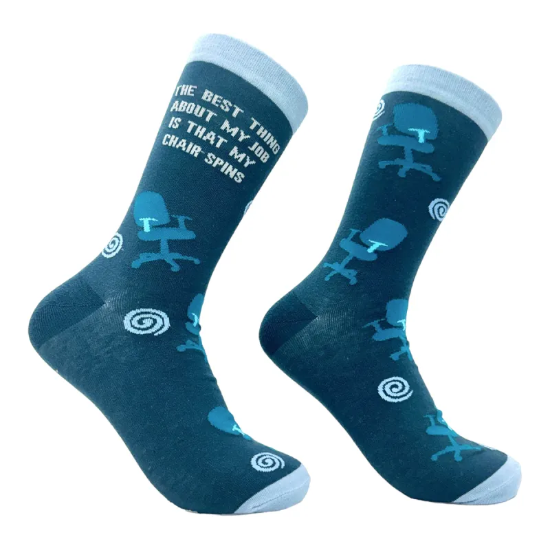 Men's The Best Thing About My Job Is That My Chair Spins Socks sold by Crazy Dog T-Shirts