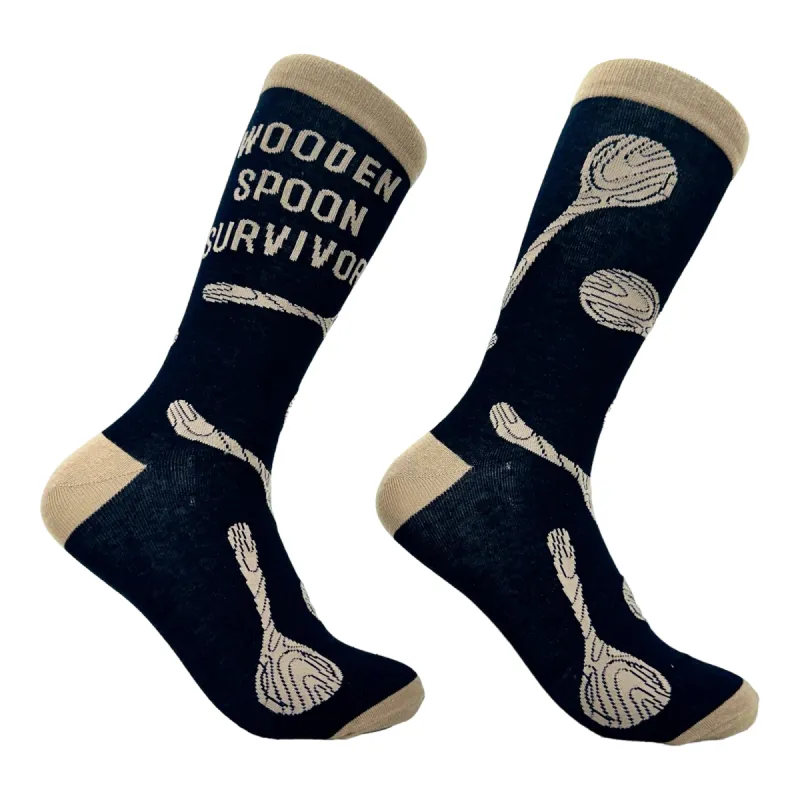 Men's Wooden Spoon Survivor Socks sold by Crazy Dog T-Shirts
