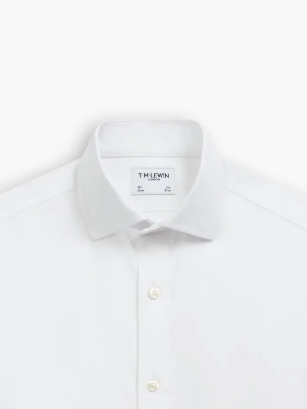 Non-Iron White Twill Regular Fit Single Cuff Semi Cutaway Collar Shirt sold by T.M.Lewin