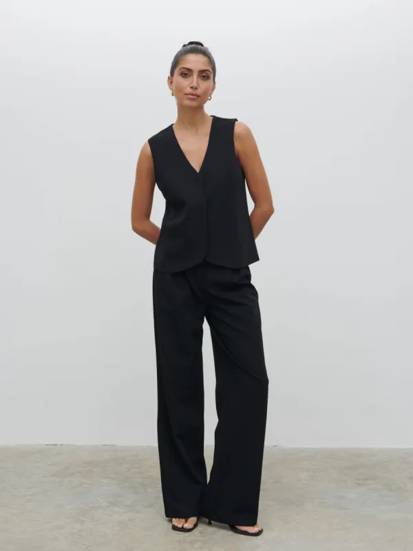 Taya Tailored Waistcoat - Black sold by Pretty Lavish