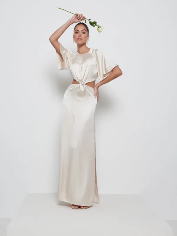 Zara Twist Knot Bridesmaid Dress - Champagne sold by Pretty Lavish