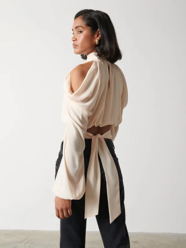Selena Cold Shoulder Top - Pearl Ivory sold by Pretty Lavish