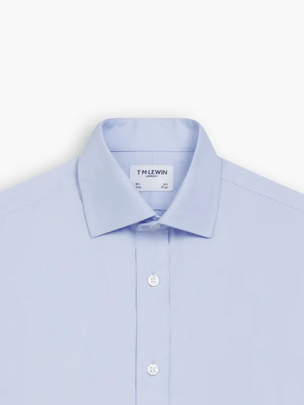 Non-Iron Light Blue Twill Slim Fit Dual Cuff Semi Cutaway Collar Shirt sold by T.M.Lewin