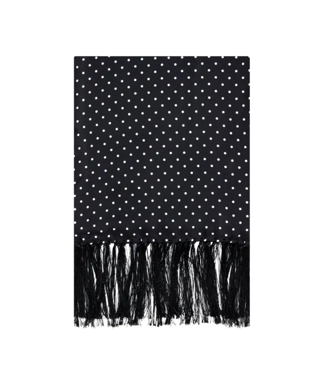 Black Velvet Spot Evening Scarf sold by T.M.Lewin