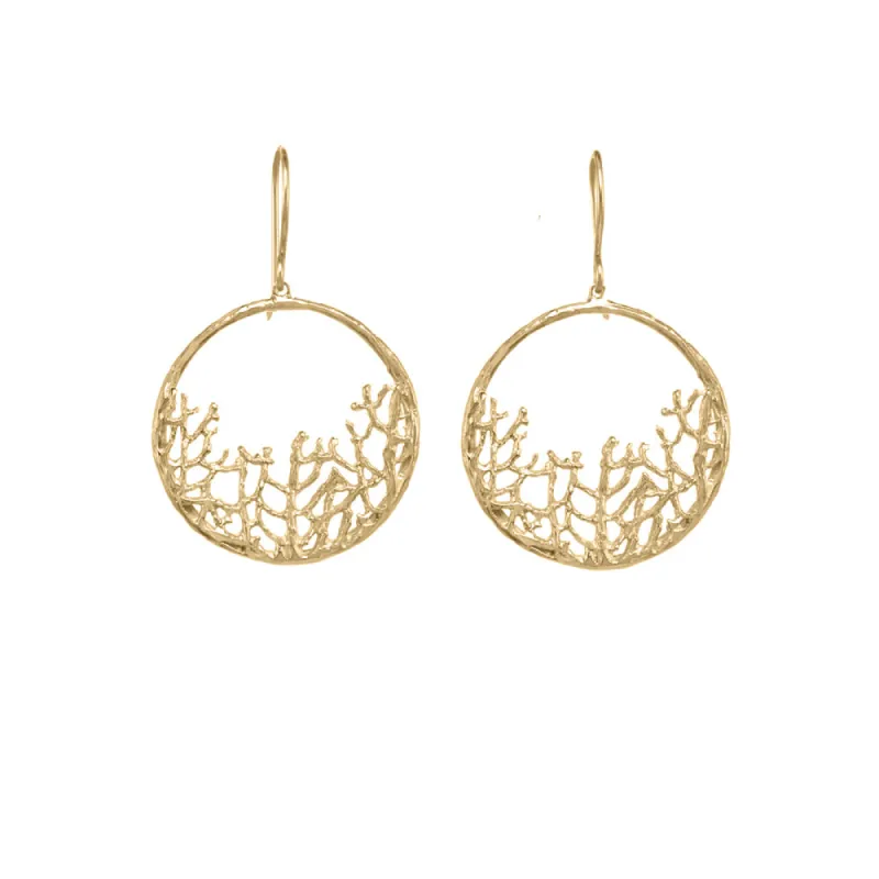 Small Fan Coral Hoop sold by Catherine Weitzman Jewelry