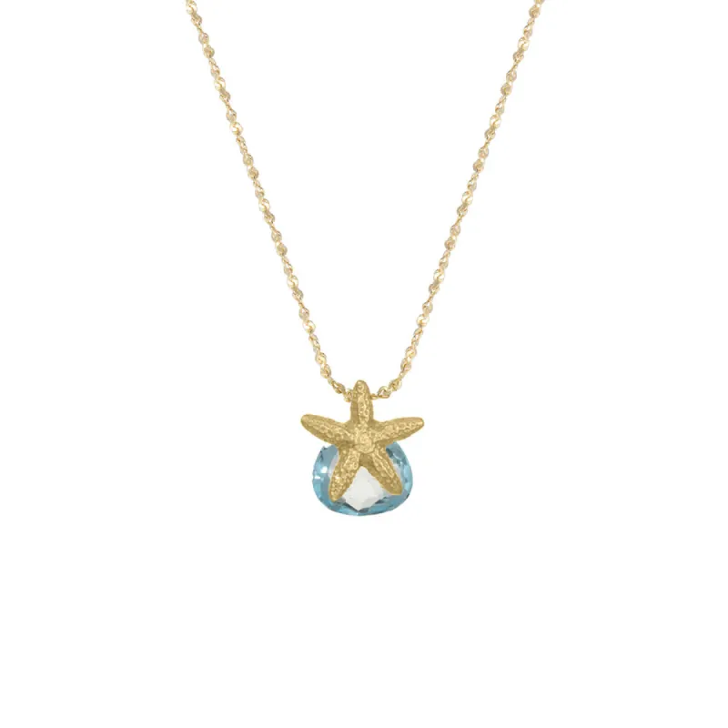 Small Starfish with Heart-Shaped Stone Necklace sold by Catherine Weitzman Jewelry