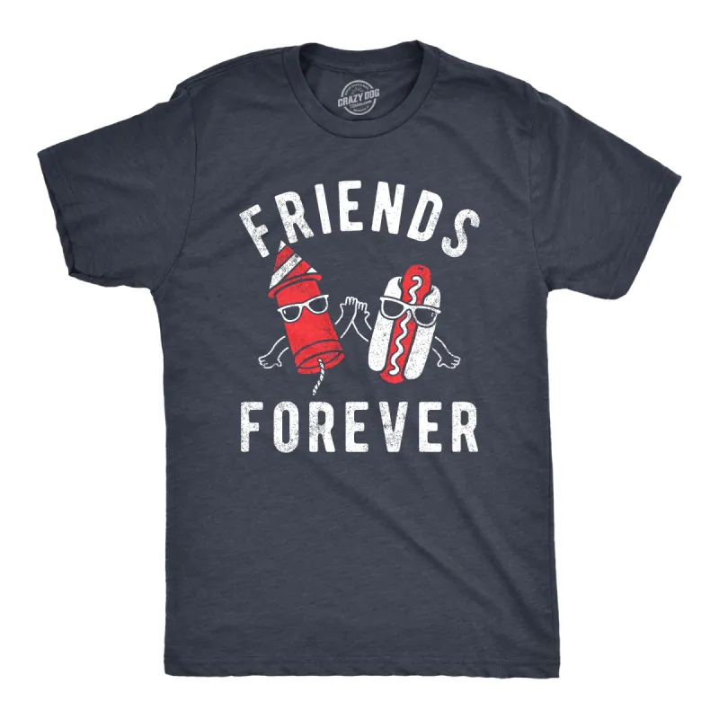 Friends Forever Firecracker Hot Dog Men's T Shirt sold by Crazy Dog T-Shirts