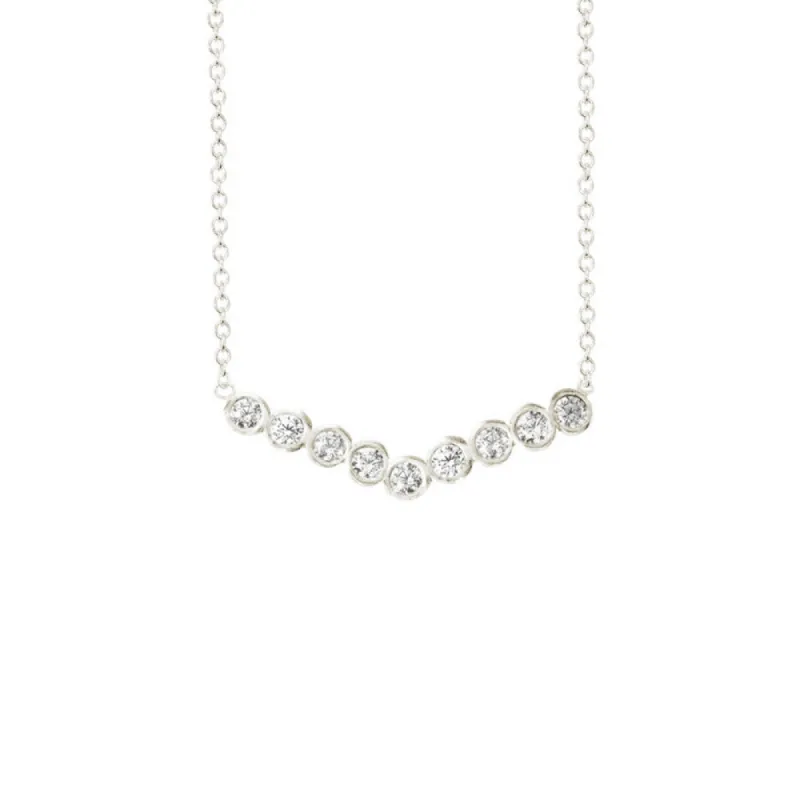 Wide Chevron Seed Pod Solitaire Necklace sold by Catherine Weitzman Jewelry