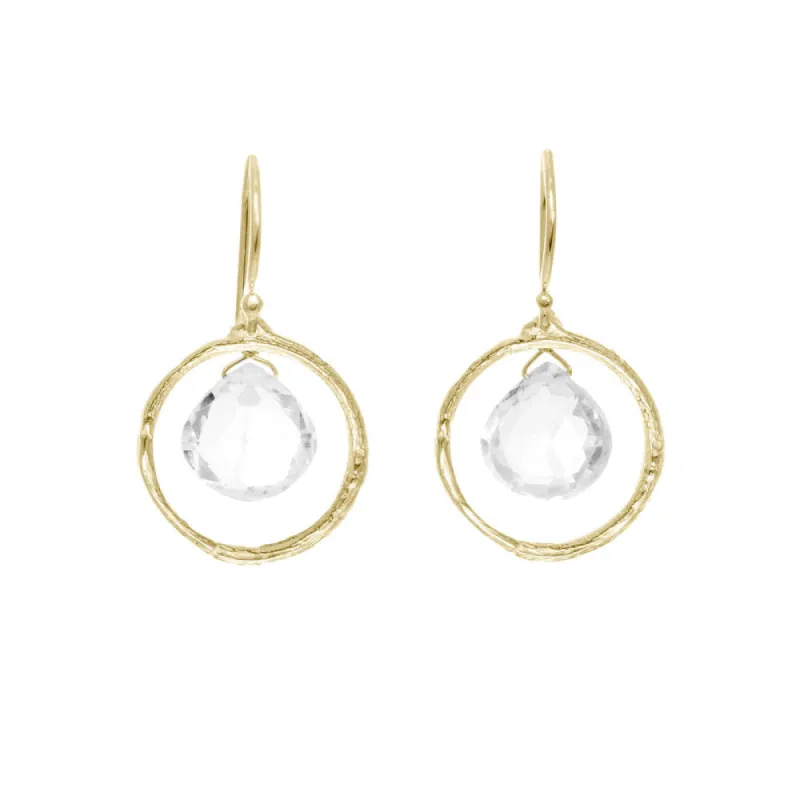 Branch Circle With Topaz Earrings sold by Catherine Weitzman Jewelry