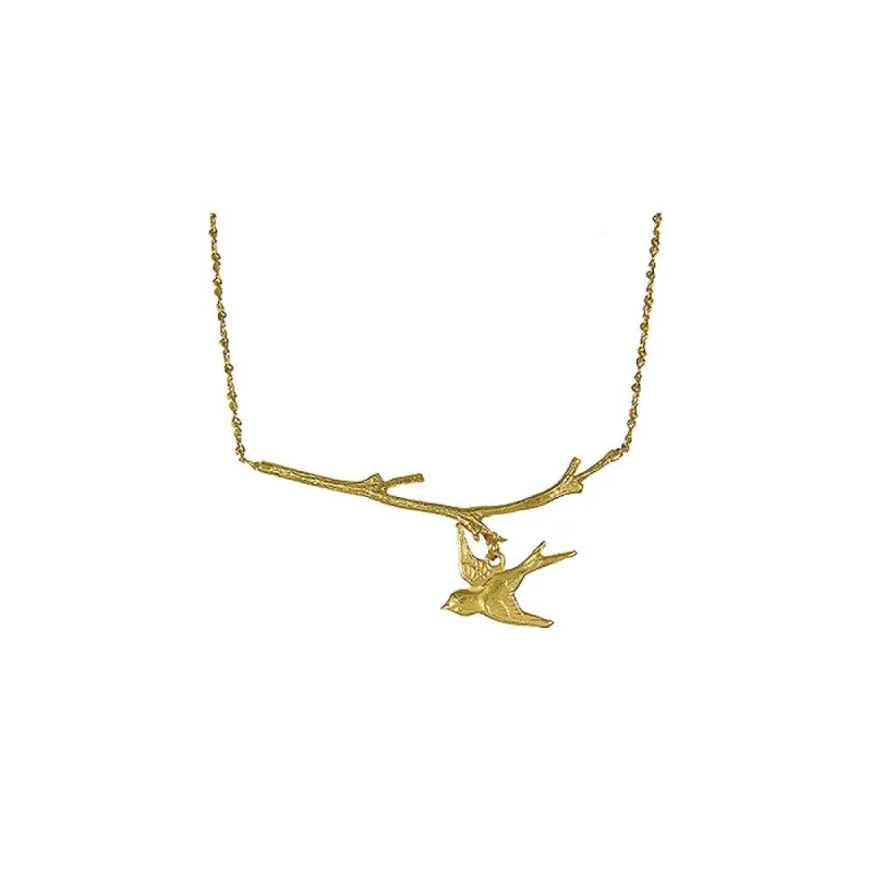 bird on branch necklace sold by Catherine Weitzman Jewelry