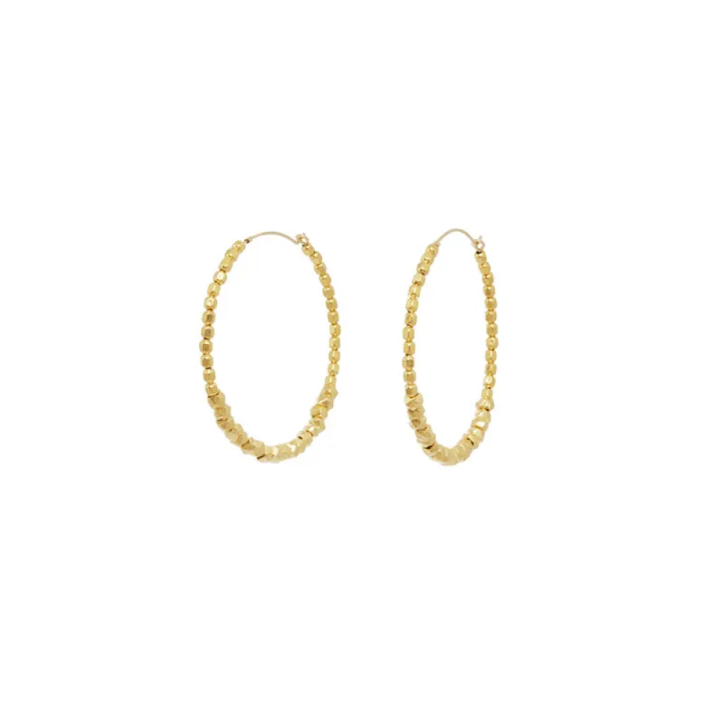 Faceted Bead Hoop Earrings sold by Catherine Weitzman Jewelry