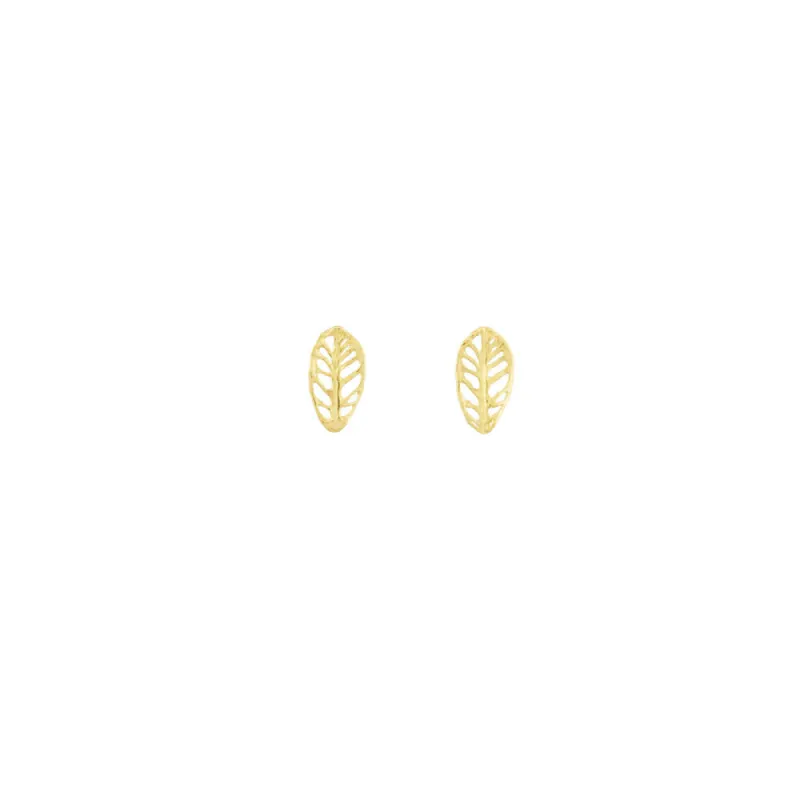 Plumeria Leaf Stud Earrings sold by Catherine Weitzman Jewelry