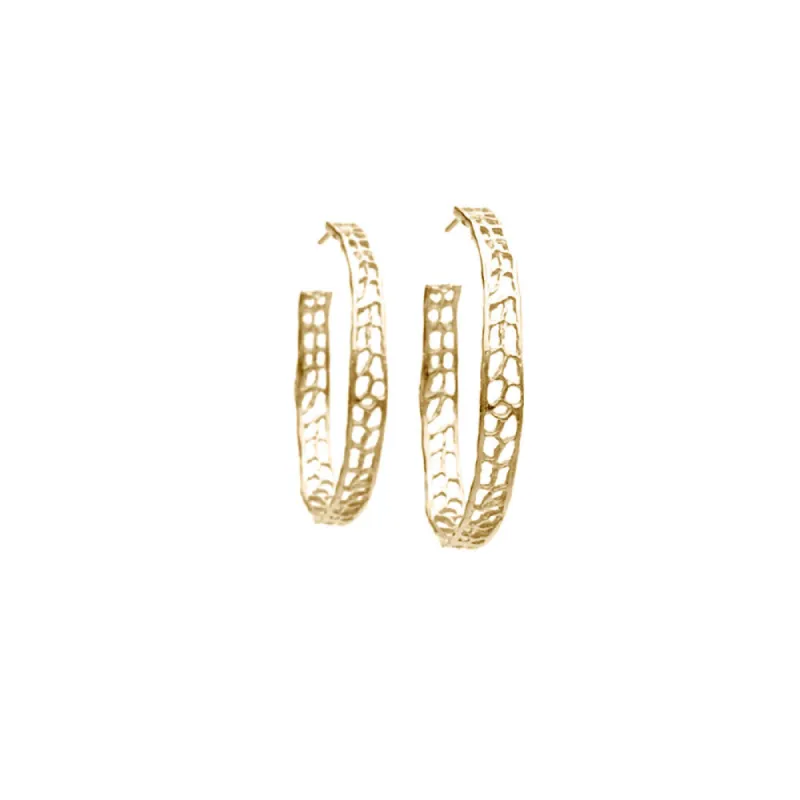 Large Coral Hoop Earrings sold by Catherine Weitzman Jewelry