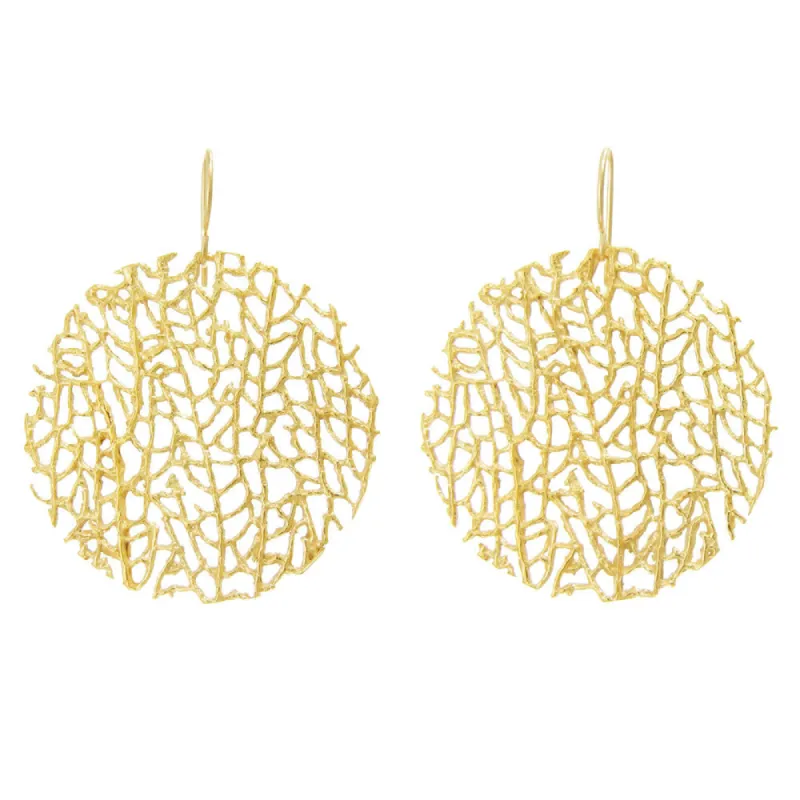 Large Coral Disc Earrings sold by Catherine Weitzman Jewelry