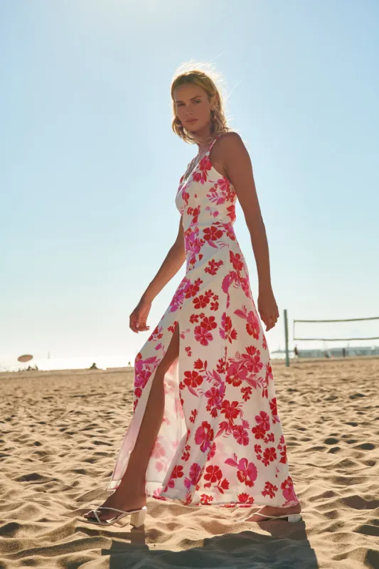Maui Floral Portia Open Back Maxi Dress sold by Sugarlips