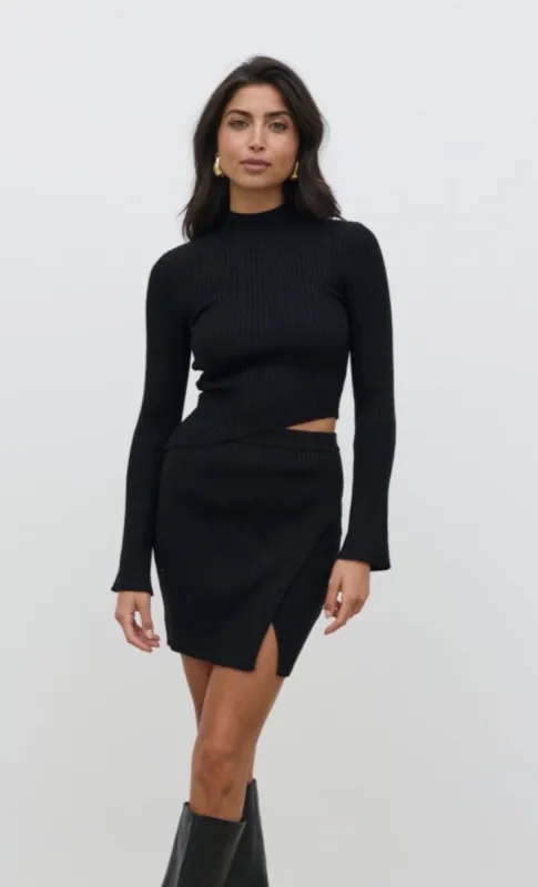 Lakelyn Backless High Neck Knit Top - Black sold by Pretty Lavish