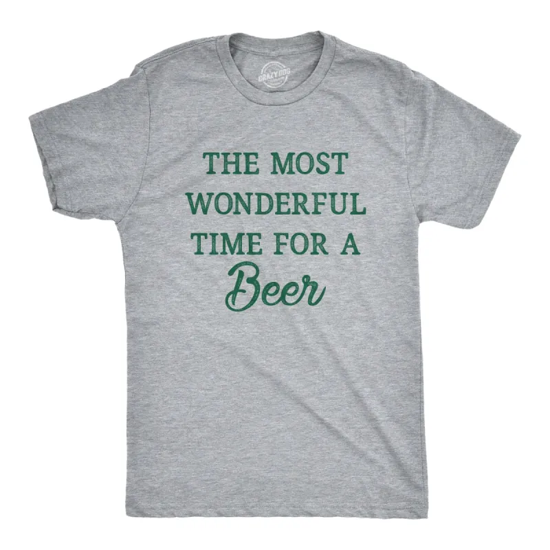 The Most Wonderful Time For A Beer Men's T Shirt sold by Crazy Dog T-Shirts