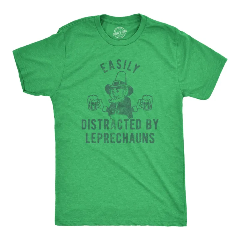 Easily Distracted By Leprechauns Men's T Shirt sold by Crazy Dog T-Shirts