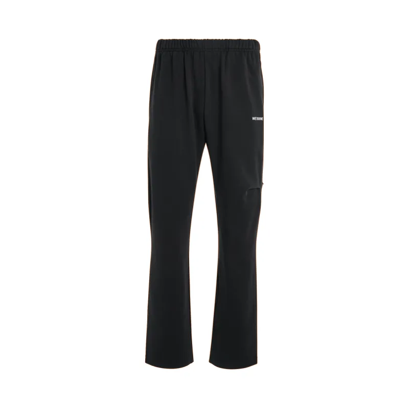 Back Logo Wide Jogger Pants in Black sold by MARAIS