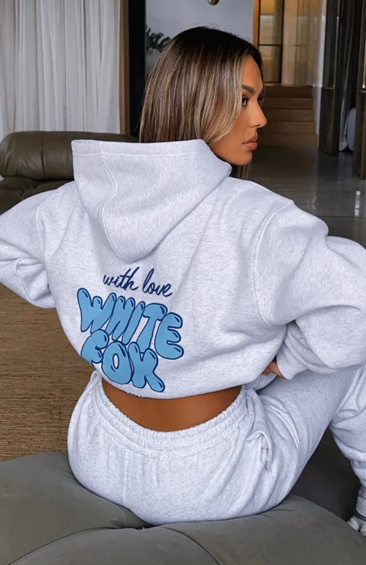 With Love Always Oversized Hoodie Grey Marle sold by White Fox Boutique