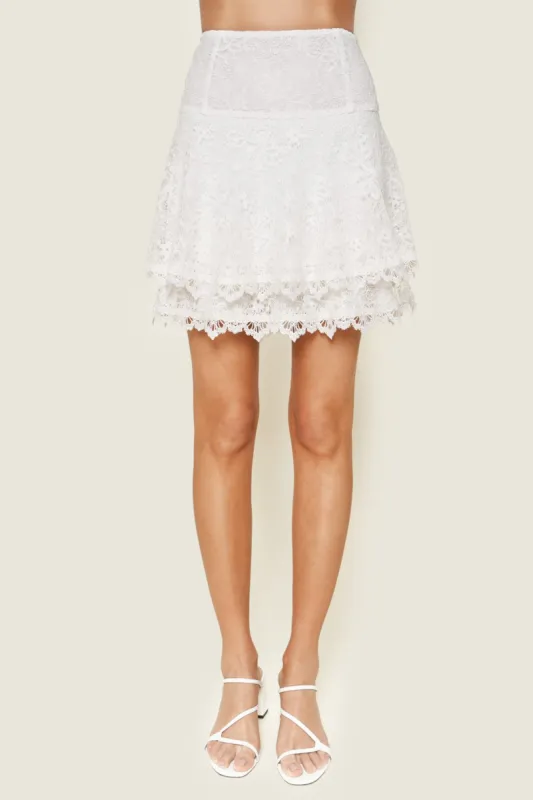 Lets Get Away Lace Mini Skirt sold by Sugarlips