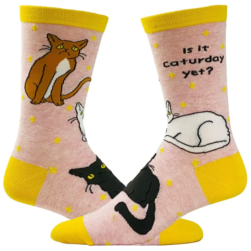 Women's Is It Caturday Yet Socks sold by Crazy Dog T-Shirts