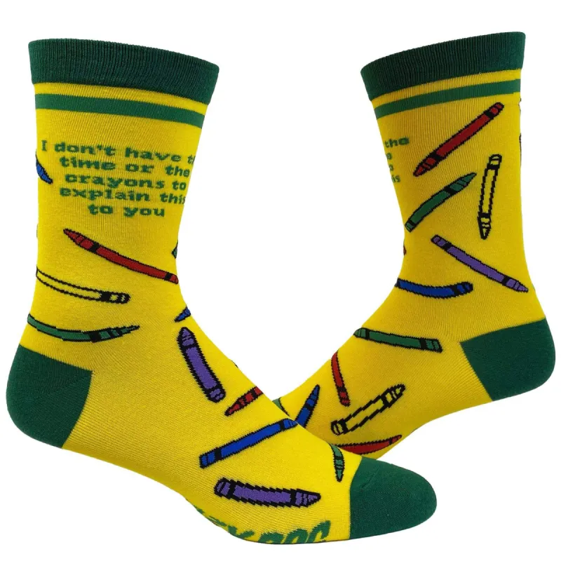 Womens I Don't Have The Time Or The Crayons To Explain This To You Socks sold by Crazy Dog T-Shirts