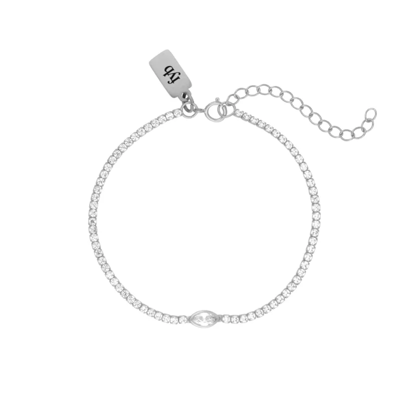 ARYA TENNIS BRACELET CRYSTAL SILVER sold by FYB JEWELRY