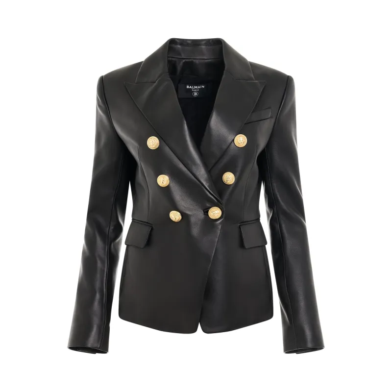 6 Buttons Leather Jacket in Black sold by MARAIS