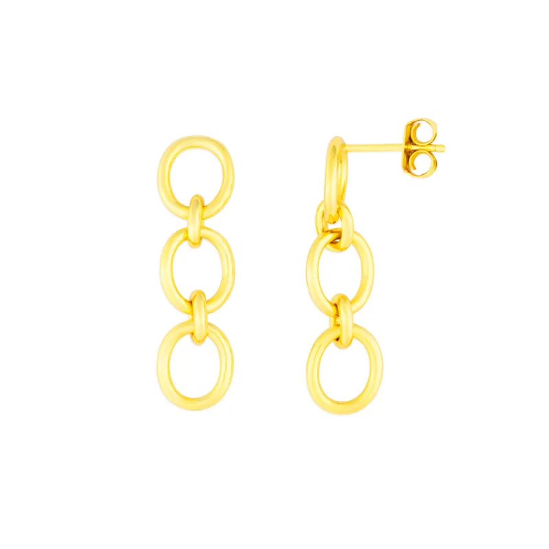 GEMMA CHAIN EARRINGS GOLD sold by FYB JEWELRY