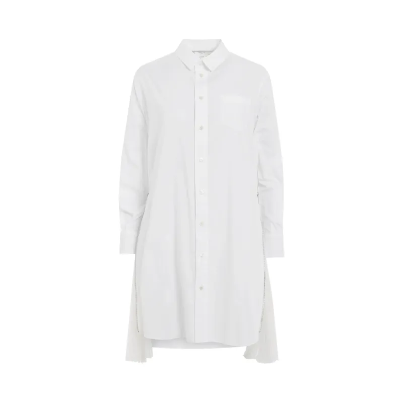 Cotton Poplin Dress in White sold by MARAIS