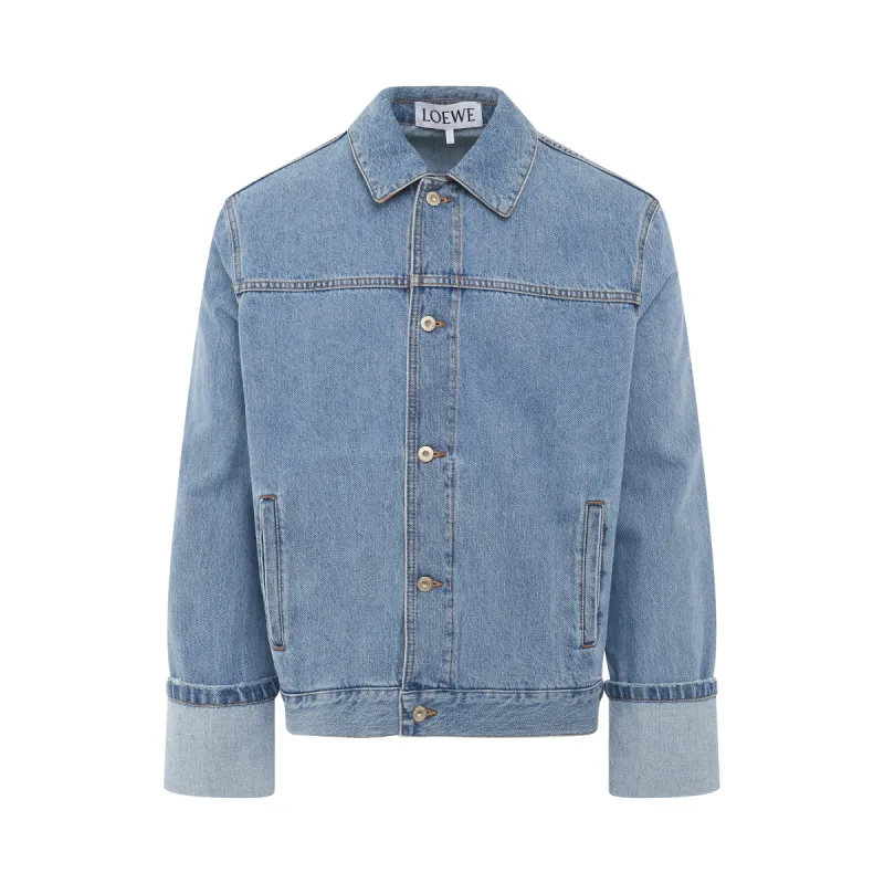 Fisherman Turn Up Jacket in Light Denim sold by MARAIS