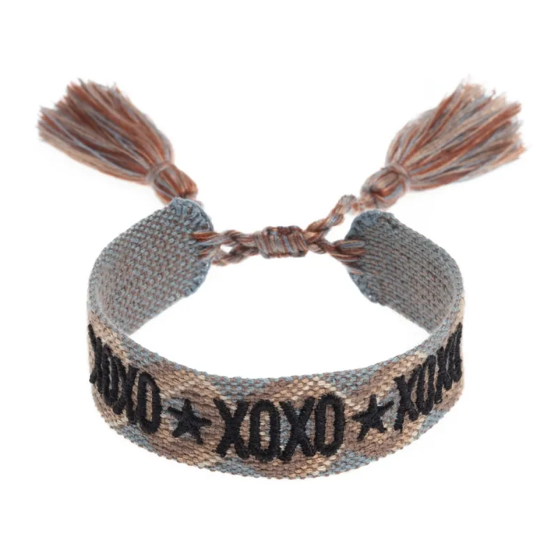 WOVEN FRIENDSHIP BRACELET - "XOXO" CAMEL sold by DARK Department