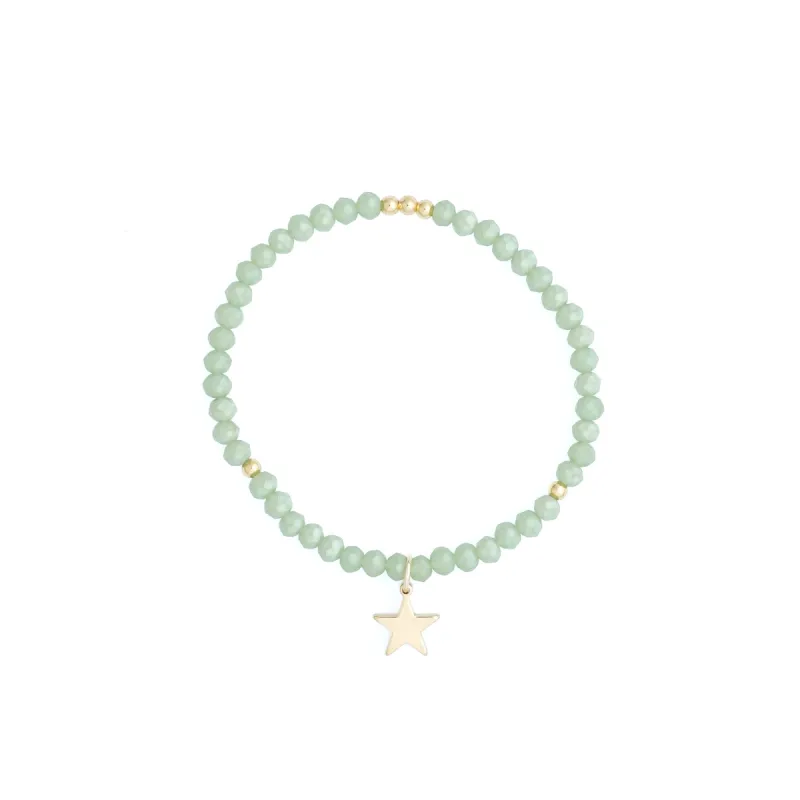 CRYSTAL BEAD BRACELET 4 MM SPARKLED PALE OCEAN GREEN sold by DARK Department