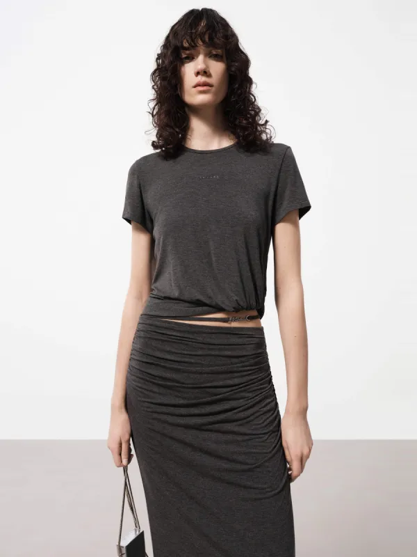 Side Pleated Twist T-shirt sold by Mo&Co