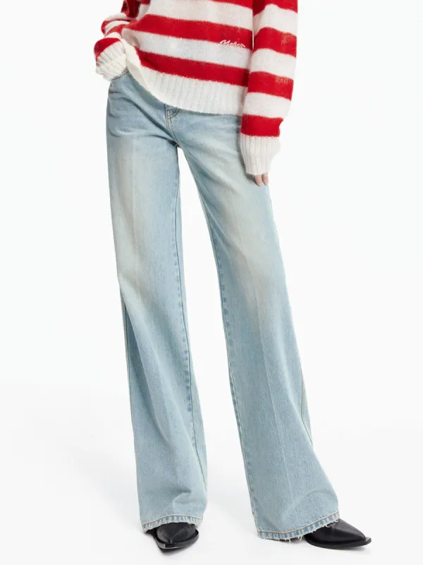Light Blue Straight Jeans sold by Mo&Co